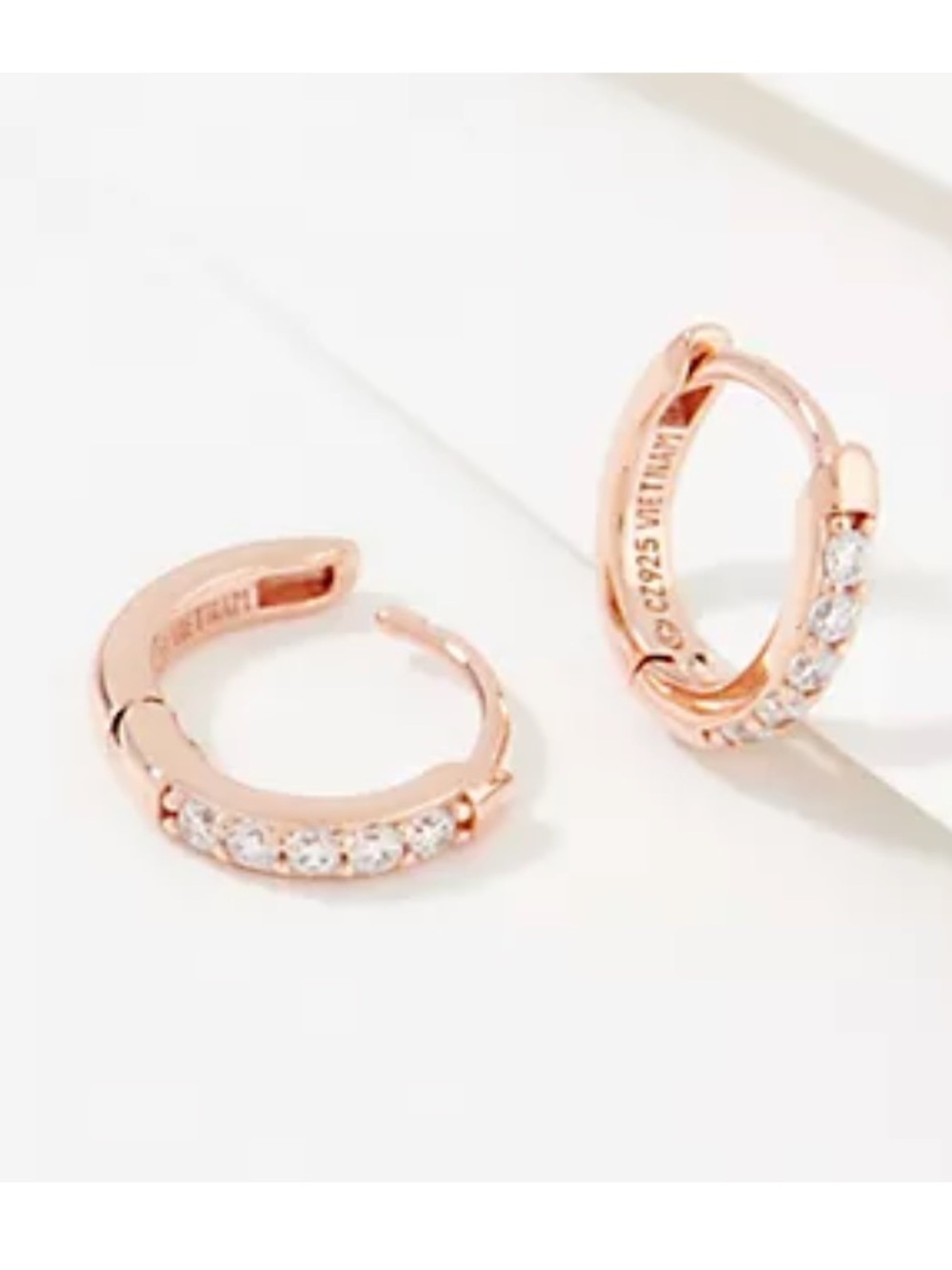 Diamonique x Courtney Khondabi 11mm Huggie Hoops, 925 Sterling ~ Rose Gold
